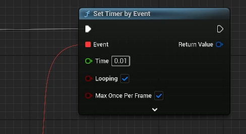 Set Timer by Event Blueprint node with Looping and Max Once Per Frame enabled.